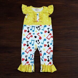 NWT Pete + Lucy Music Note Romper Size 9-12m
